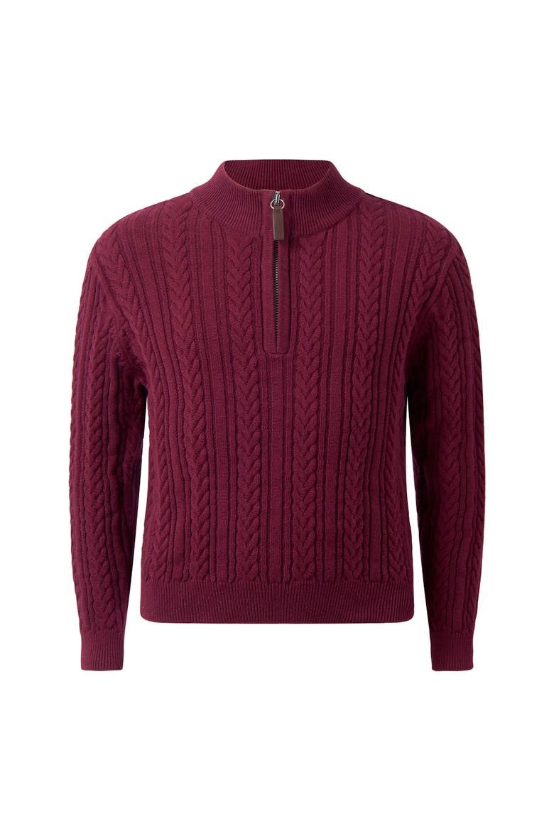 Half-zip Cable Knit Sweater, Main, color, Red