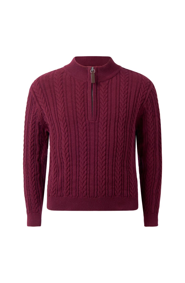 Rachel Riley Half-zip Cable Knit Sweater, Main, color, Red
