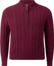 Rachel Riley Half-zip Cable Knit Sweater