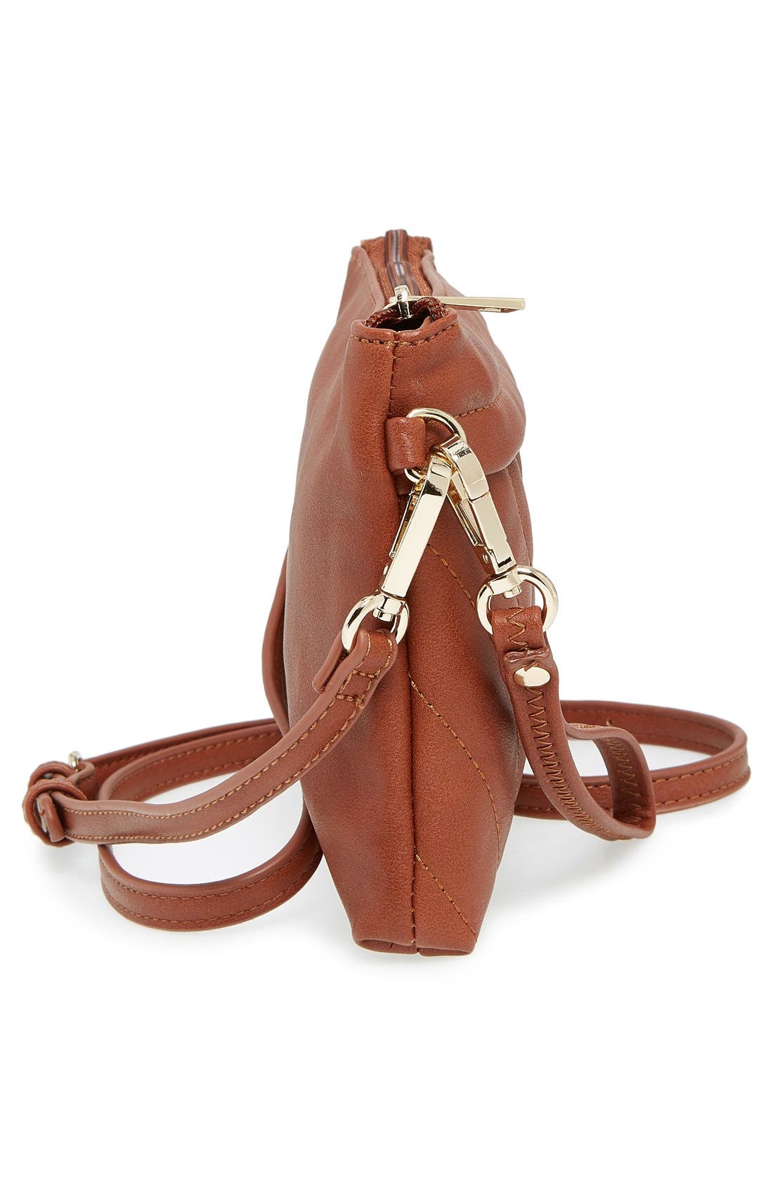 'Maddie' Crossbody Wristlet, Alternate, color, COGNAC