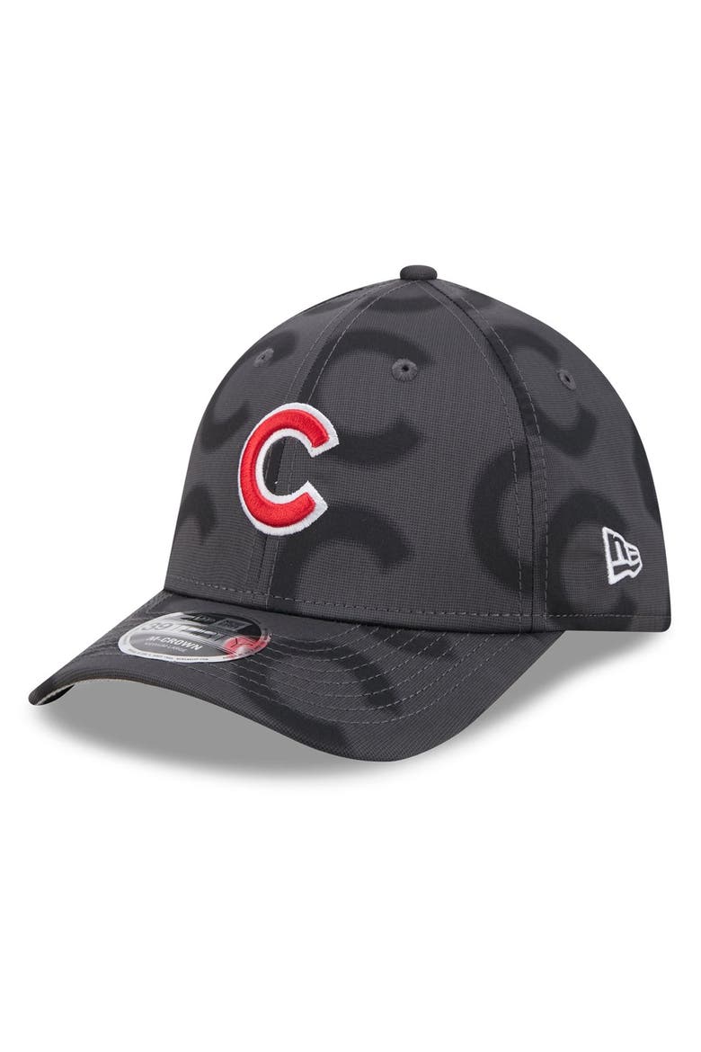 Men's New Era  Gray Chicago Cubs Halftone 39THIRTY Flex Hat, Main, color, Gray