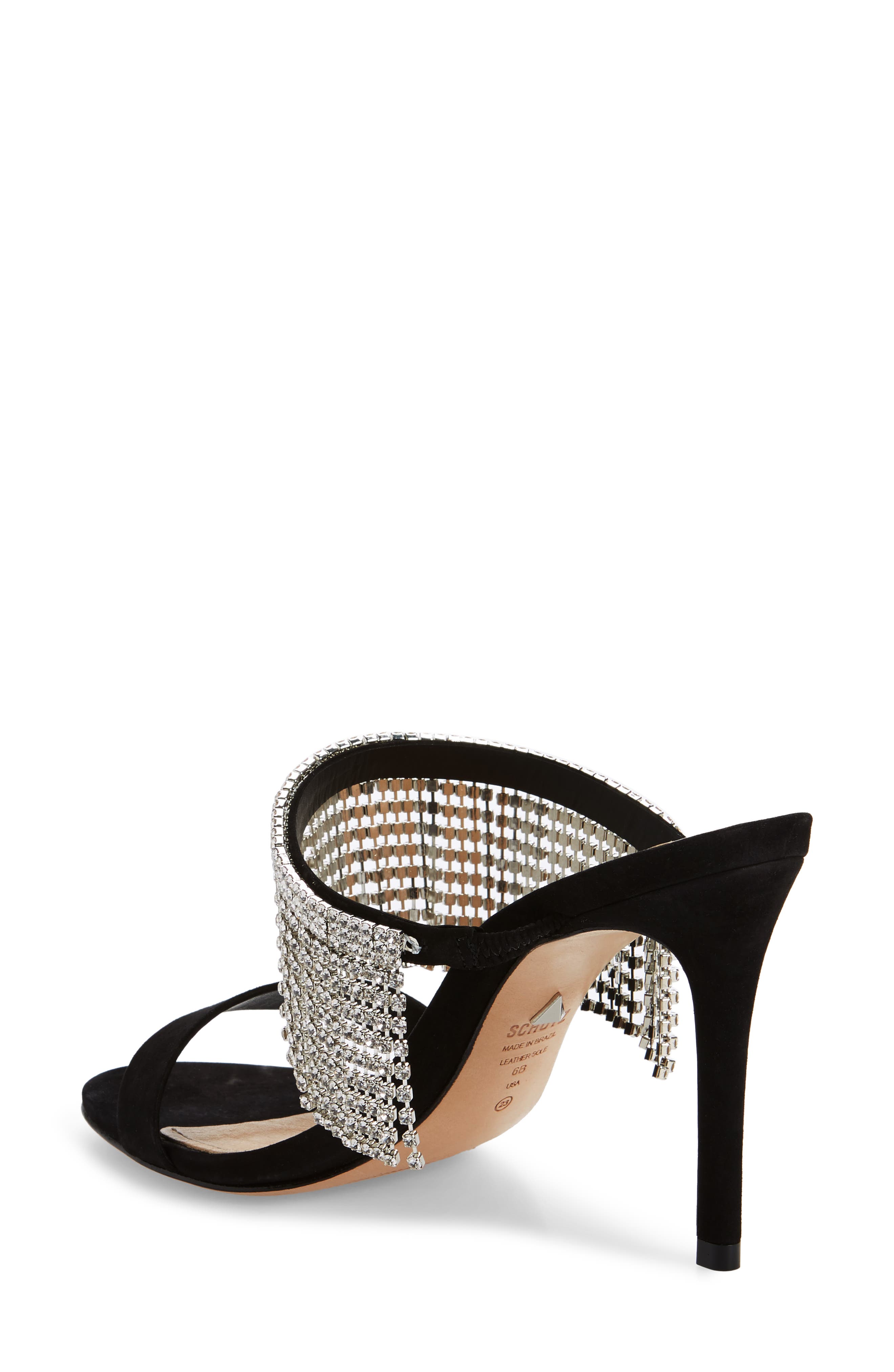 Schutz Sania Crystal Fringe Slide Sandal, Alternate, color, 