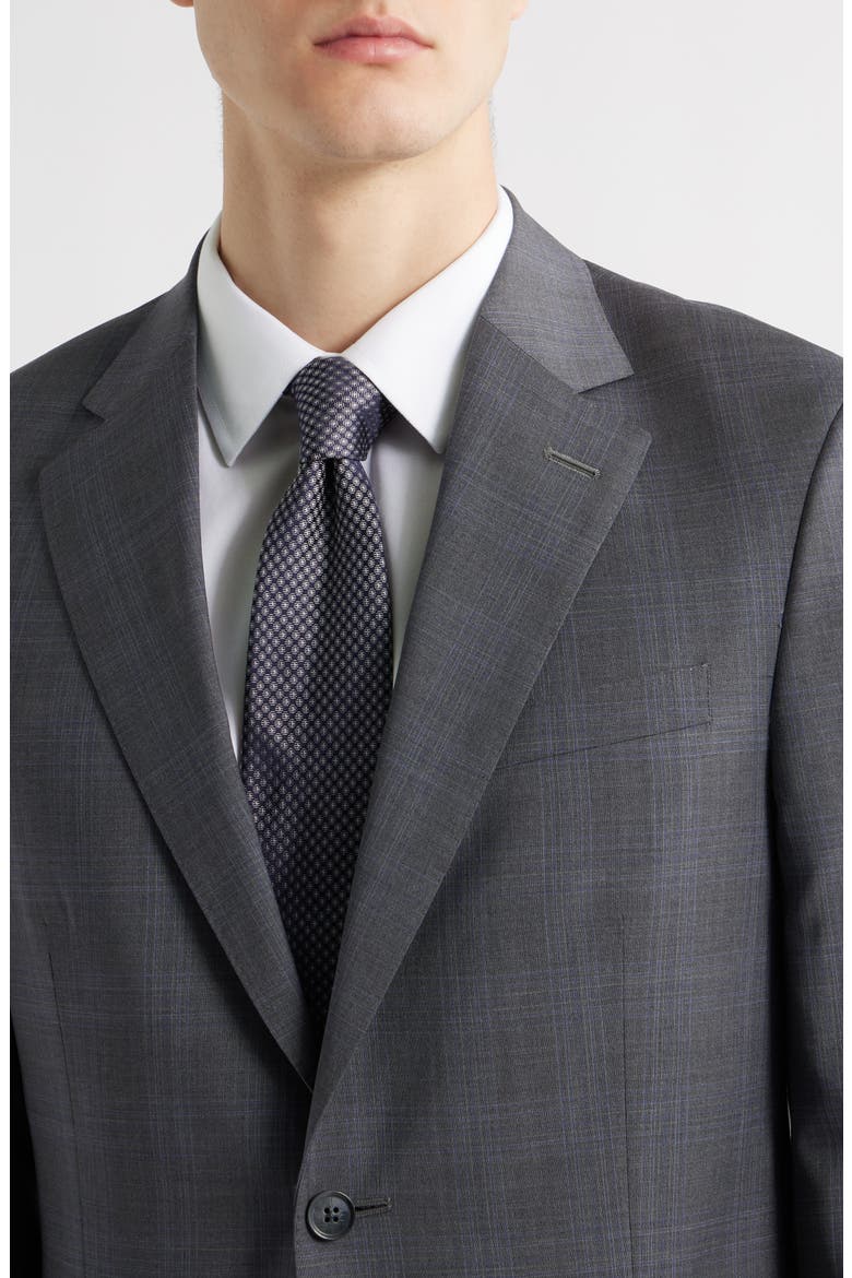 Flynn Classic Fit Charcoal Grey Plaid Wool Suit, Alternate, color, GREY
