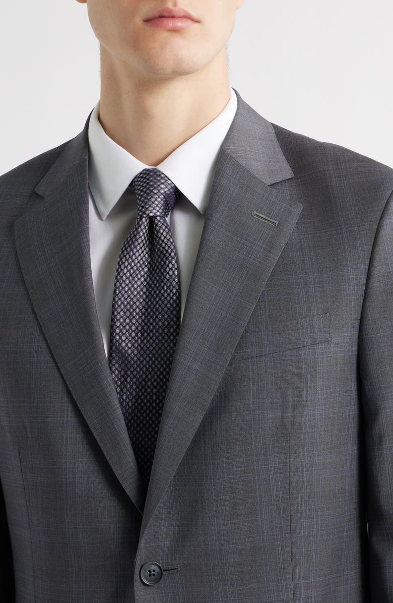 Peter Millar Flynn Classic Fit Plaid Wool Suit, Alternate, color, Grey