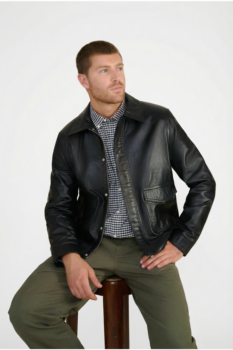 Maddox Leather Jacket, Alternate, color, Black