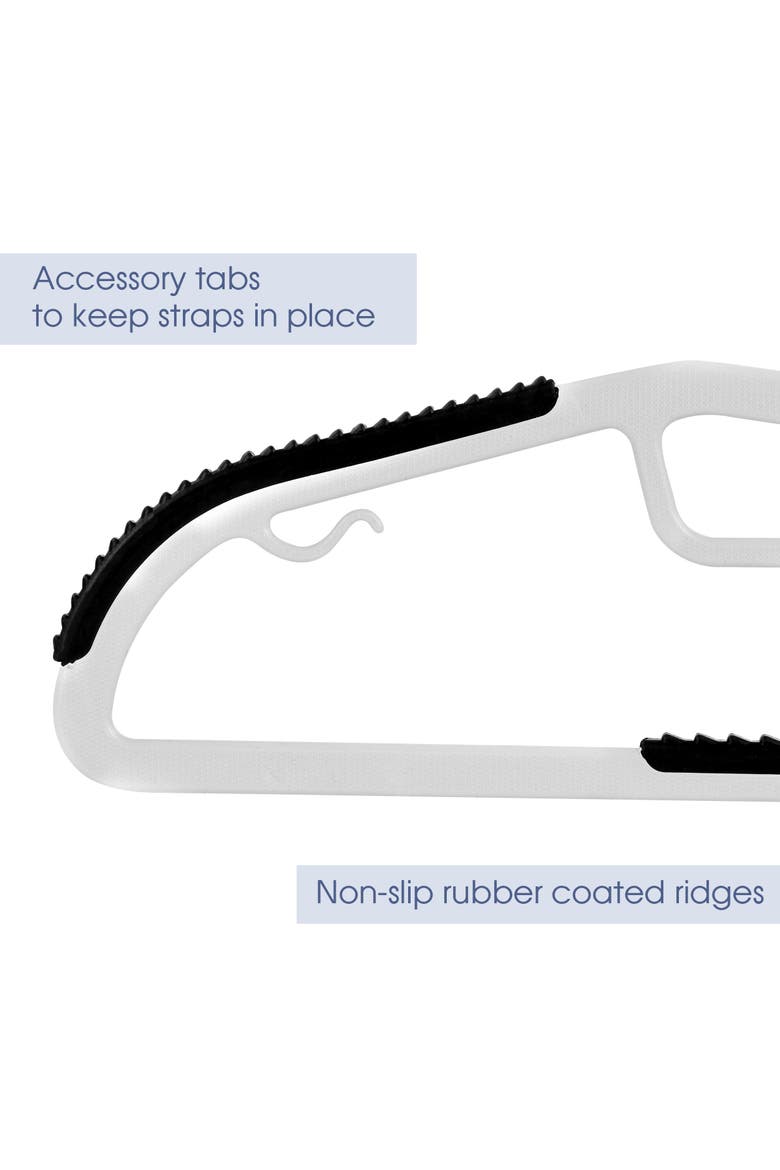 50 Piece Non Slip Hanger with U-slide, Alternate, color, Black