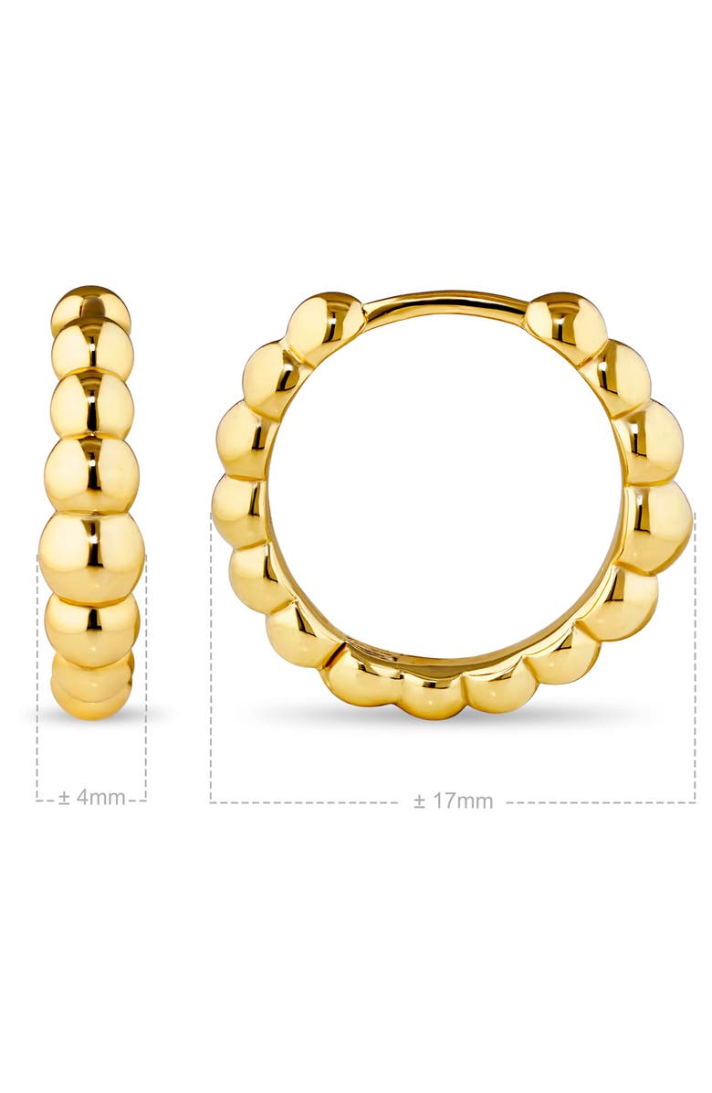 DEVATA Beaded Ball Hoop Earrings in Gold Plated Sterling Silver, Alternate, color, Yellow Gold