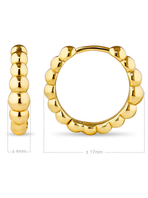Devata Beaded Ball Hoop Earrings In Gold