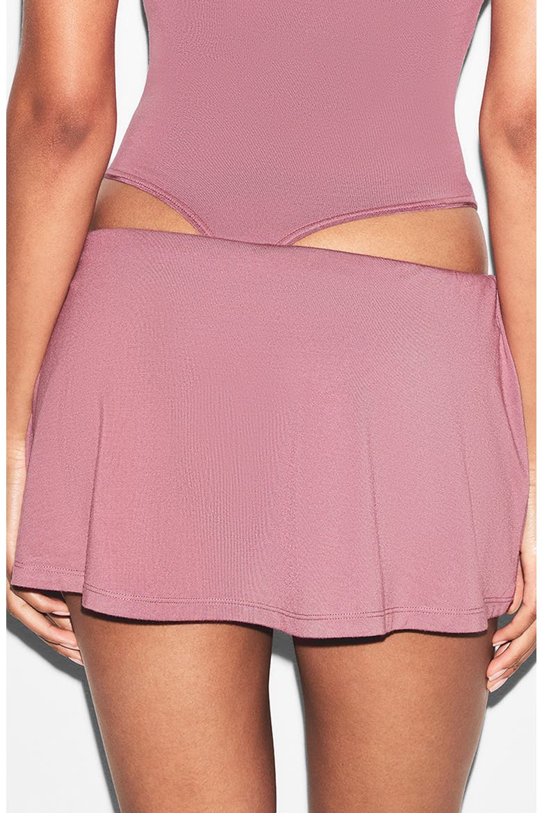 Smooth Lounge Pajama Mini Skort, Alternate, color, REDWOOD