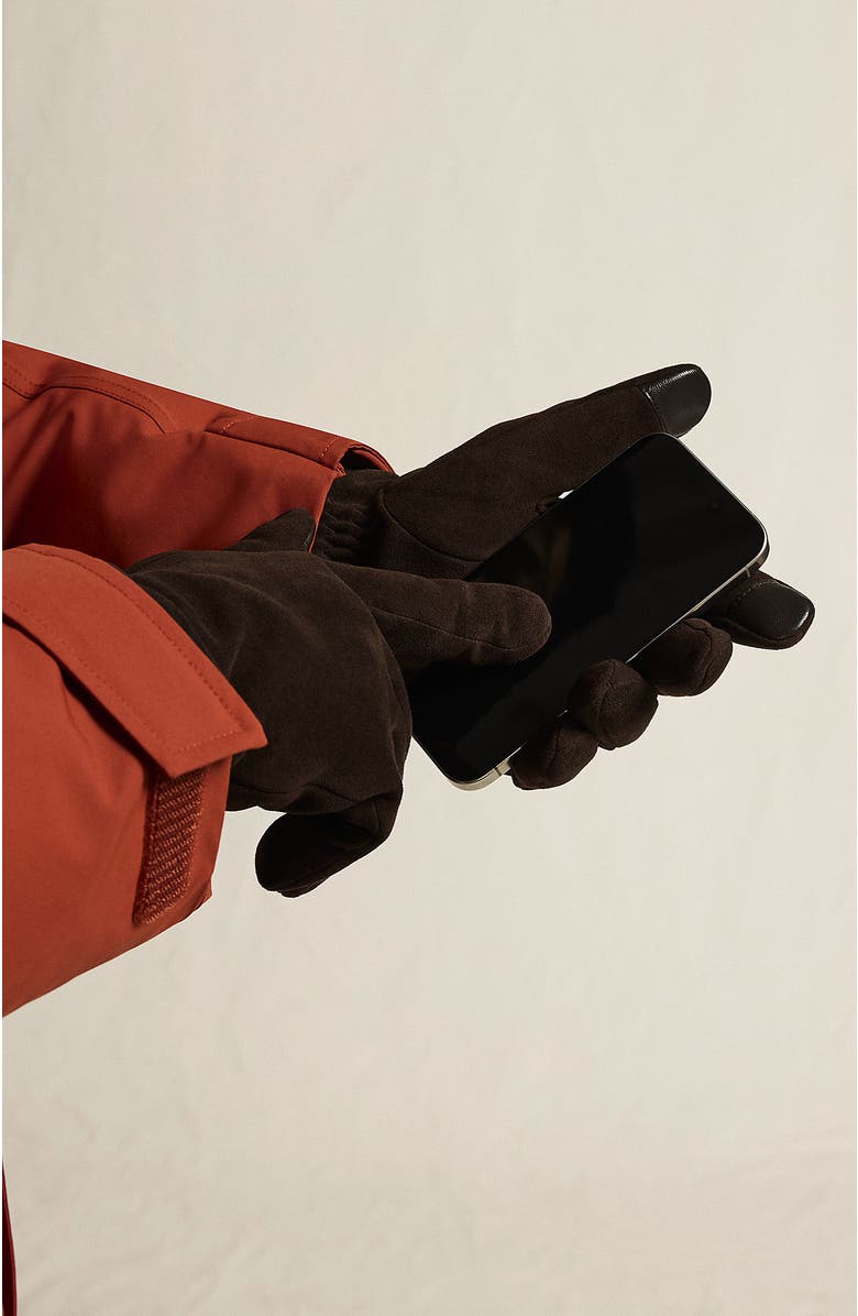 Lands' End EZ Touch Suede Gloves, Alternate, color, Rich Coffee