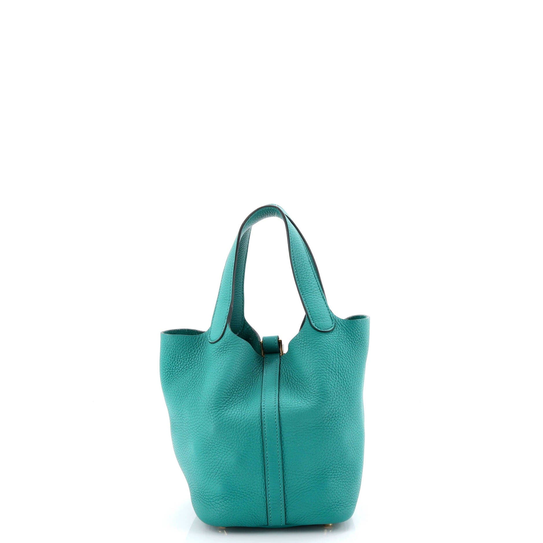 Pre-Owned Hermes Picotin Lock Bag Clemence PM, Alternate, color, Vert Verone