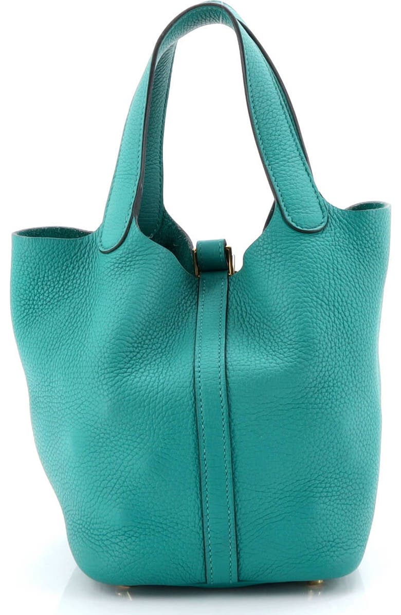 Pre-Owned Hermes Picotin Lock Bag Clemence PM, Alternate, color, Vert Verone