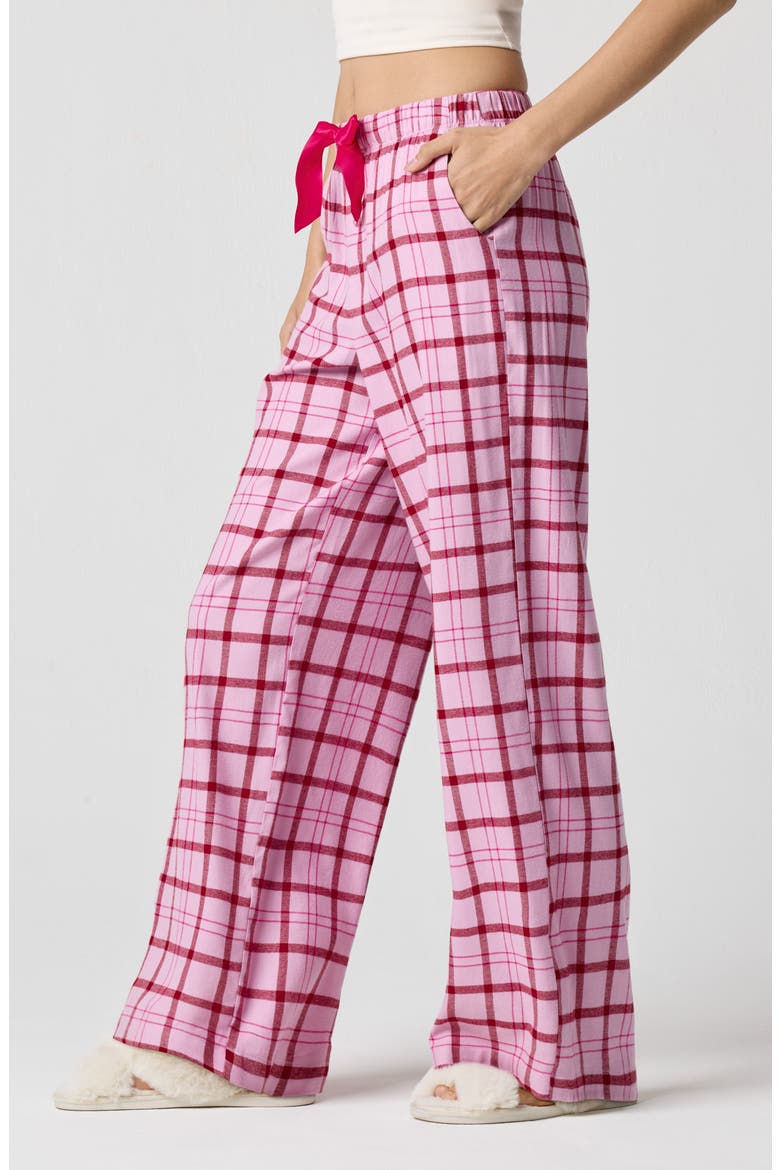 Cozy Flannel Sleep Pants, Alternate, color, MAUVE MIST PLAID
