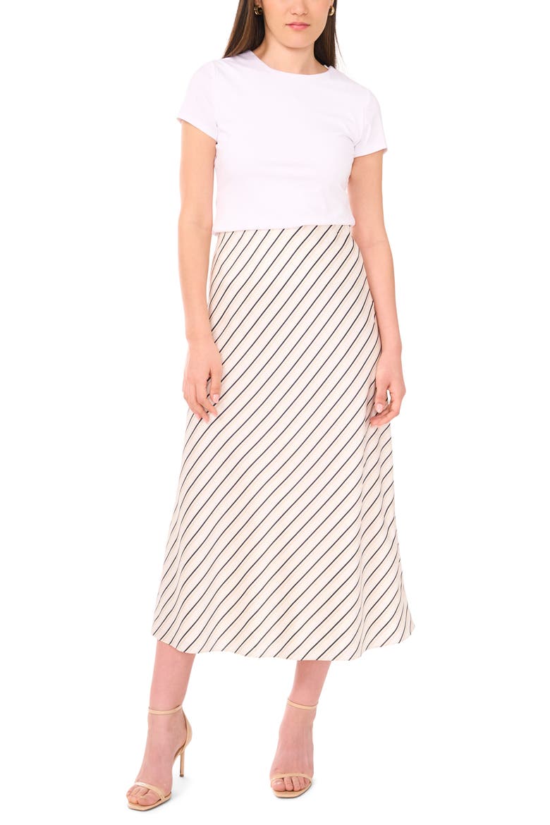 Stripe Bias Cut Midi Skirt, Alternate, color, NEW IVORY