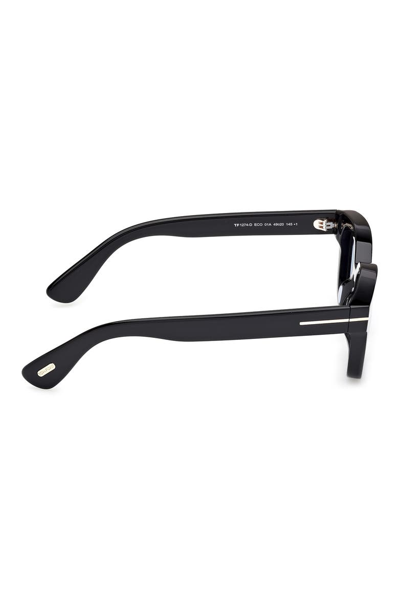 49mm Square Sunglasses, Alternate, color, SHINY BLACK / SMOKE