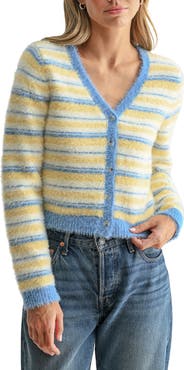 All in Favor Fluffy Striped Cardigan