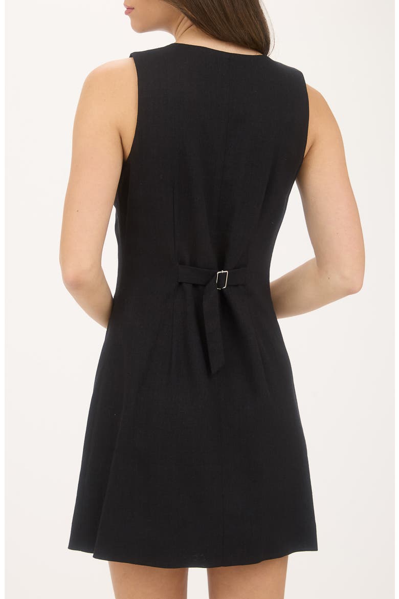 Button Front Minidress, Alternate, color, BLACK
