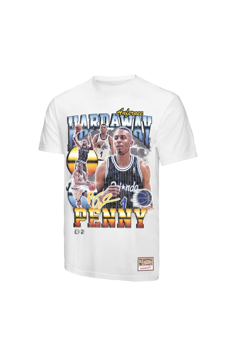 Mitchell & Ness Men's Mitchell & Ness Penny Hardaway White Orlando Magic Hardwood Classics Commemorative Player Collage T-Shirt, Alternate, color, White