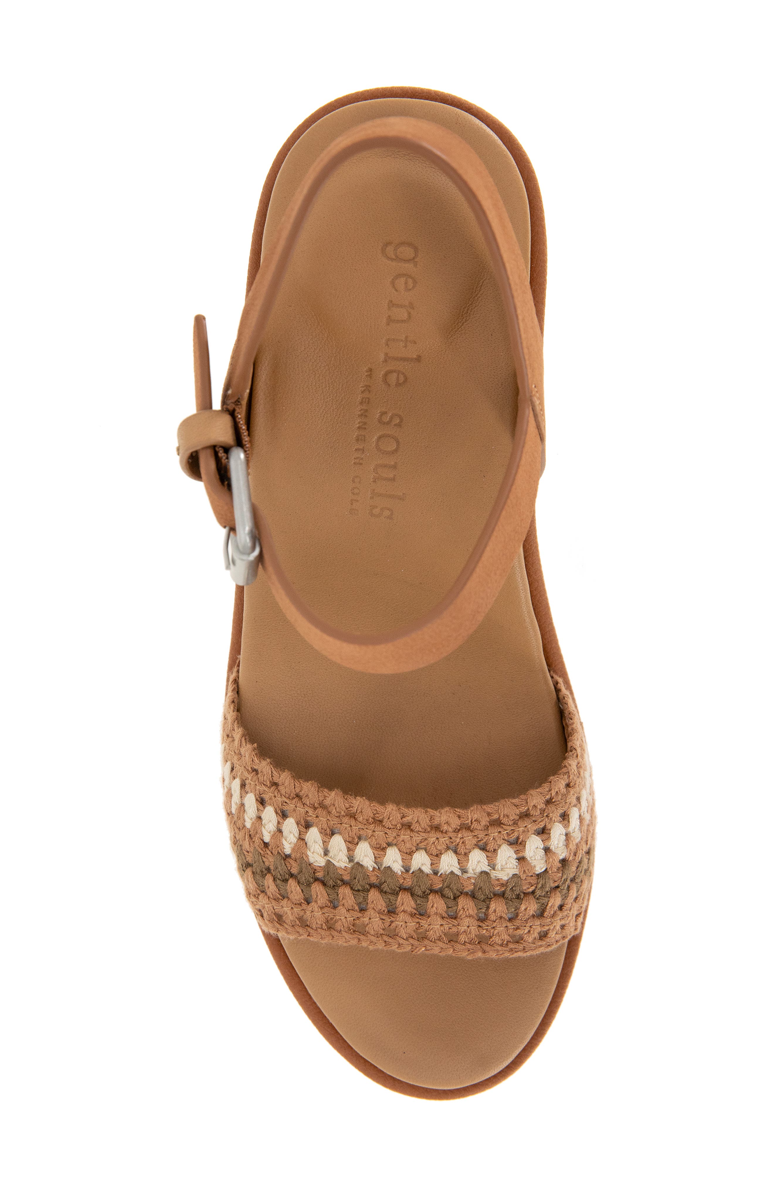 Gentle Souls Delilah Ankle Strap Platform Sandal, Alternate, color, Brown Multi Fabric