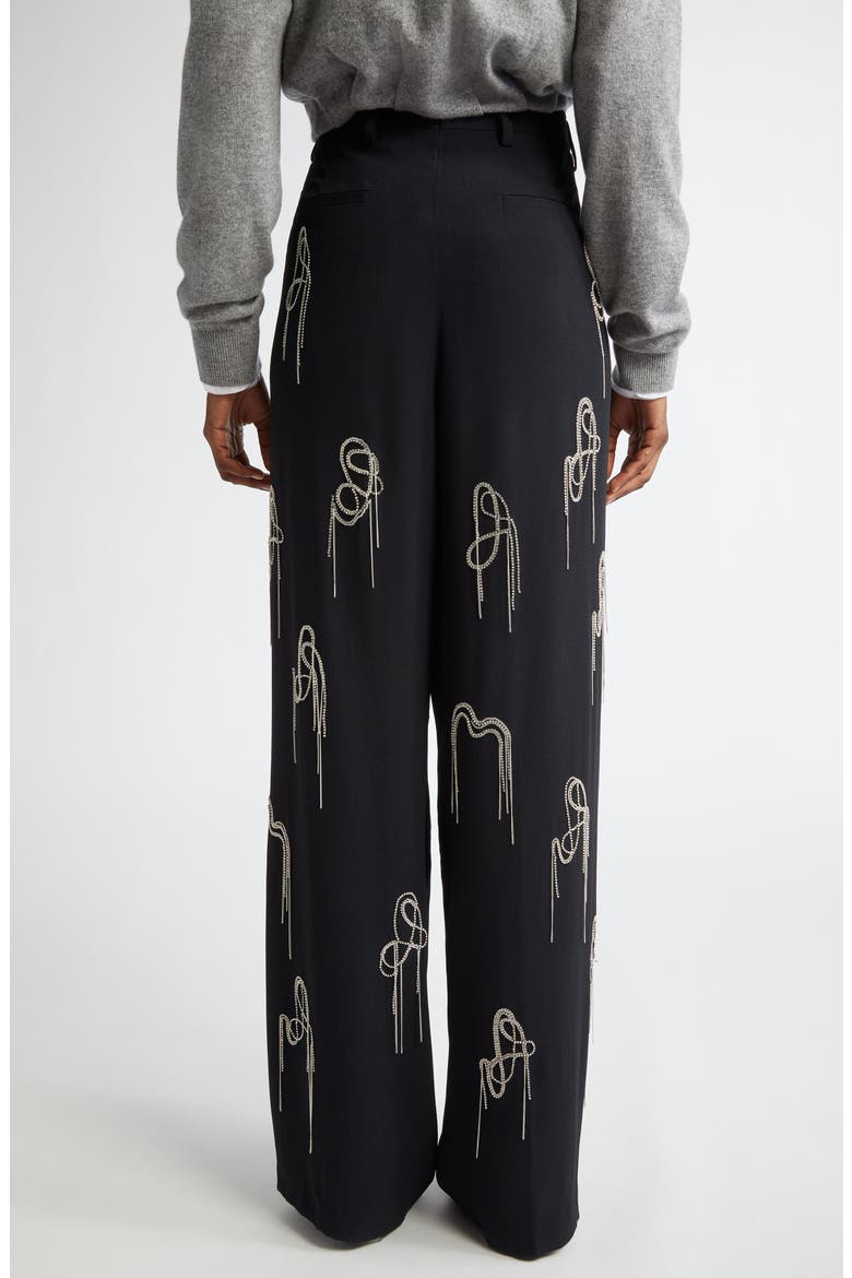 Porter Embellished Wide Leg Pants, Alternate, color, BLACK