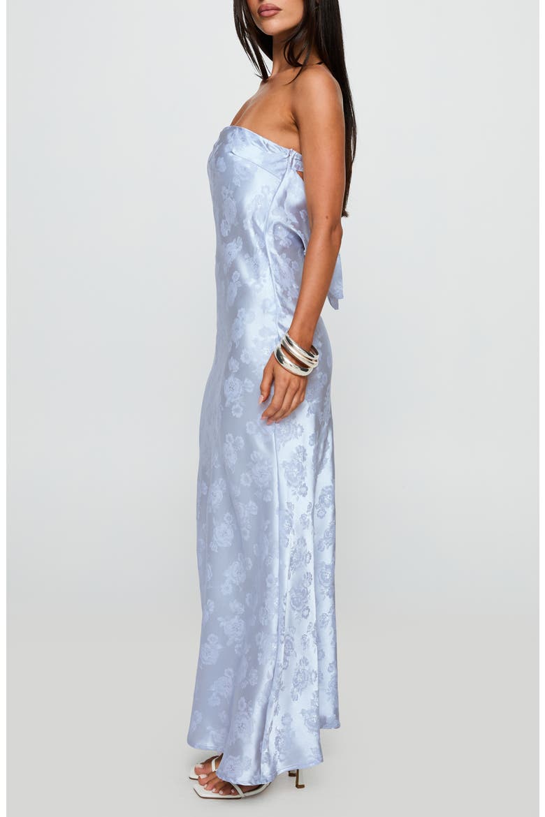 Haley Jacquard Strapless Gown, Alternate, color, BLUE JACQUARD