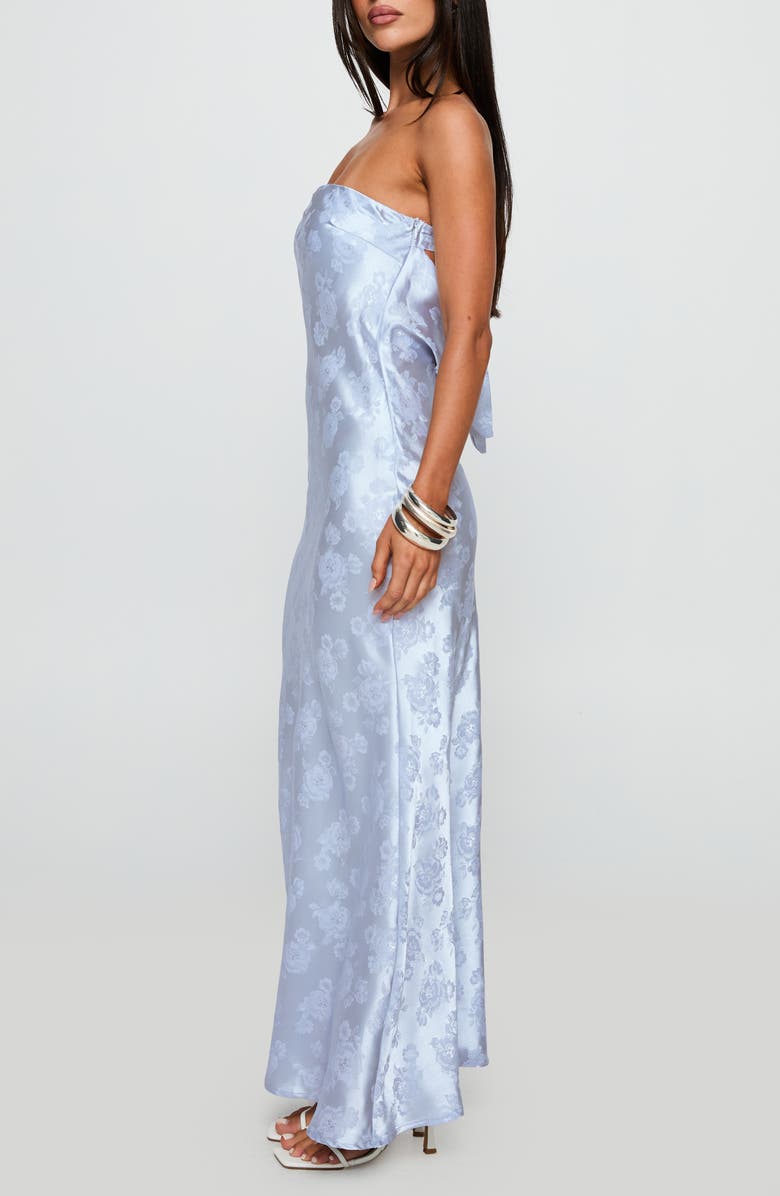 Princess Polly Haley Jacquard Strapless Gown, Alternate, color, Blue Jacquard