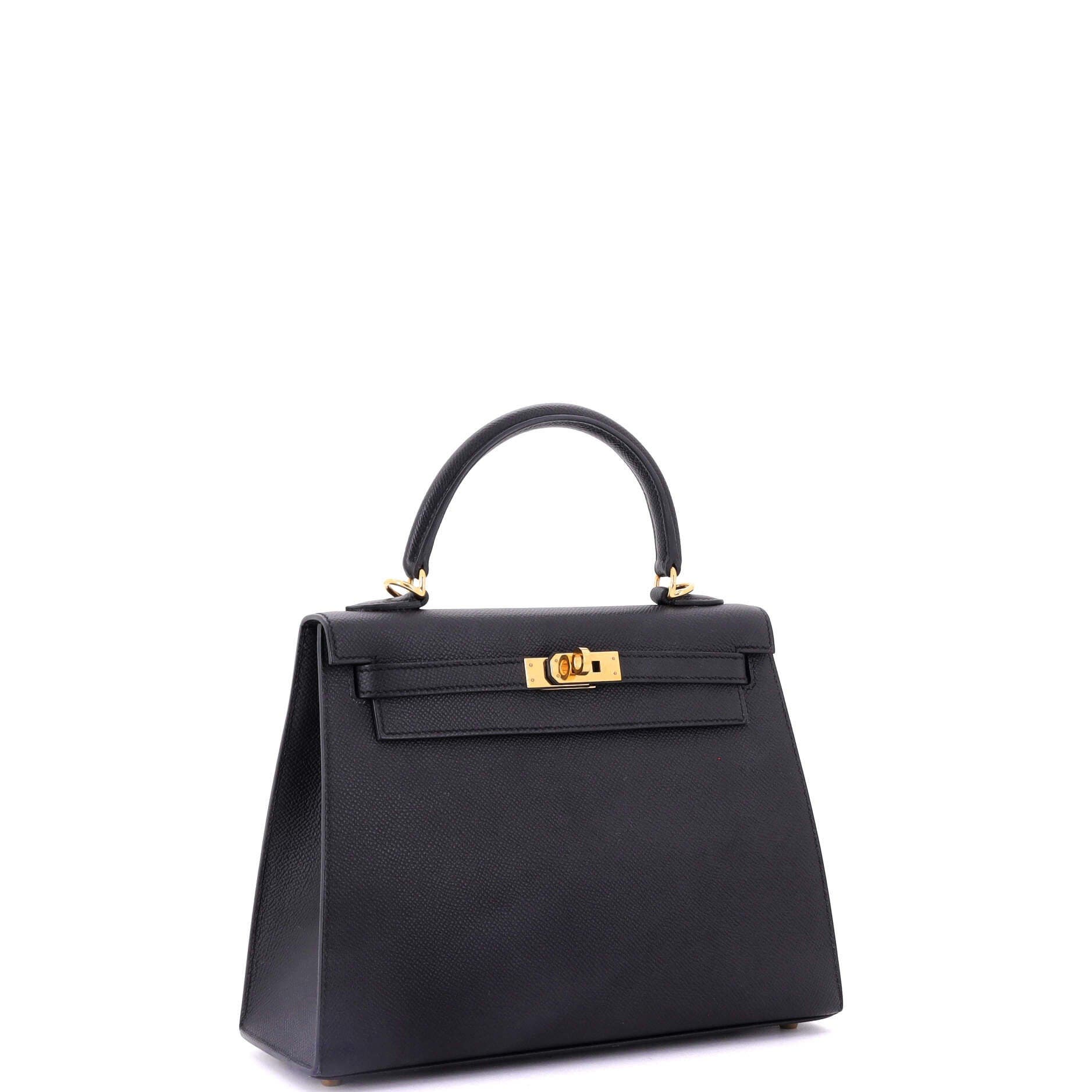 Pre-Owned Hermes Kelly Handbag Black Epsom with Gold Hardware 25, Alternate, color, Noir