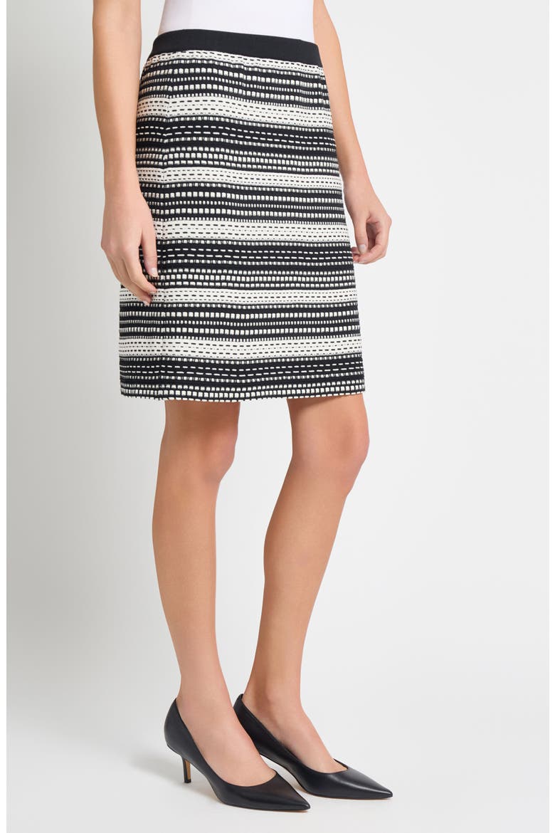 Stripe Knit Skirt, Alternate, color, BLACK/ IVORY