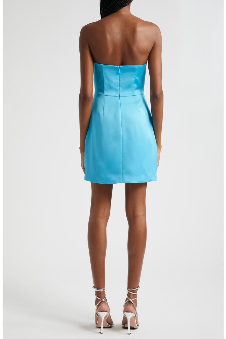 Orion Satin Bodice Strapless Minidress, Alternate, color, ISOLA BLUE