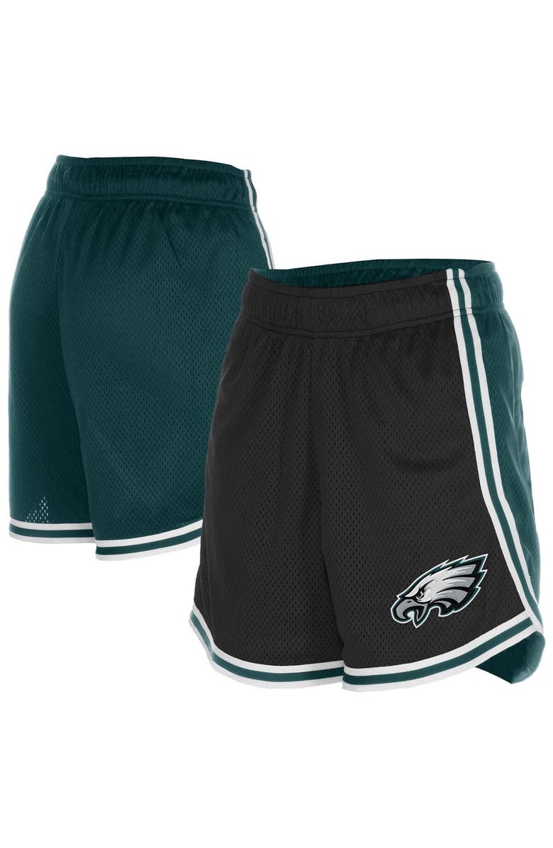 New Era Women's New Era Black/Midnight Green Philadelphia Eagles Sport Classics Mesh Shorts, Main, color,