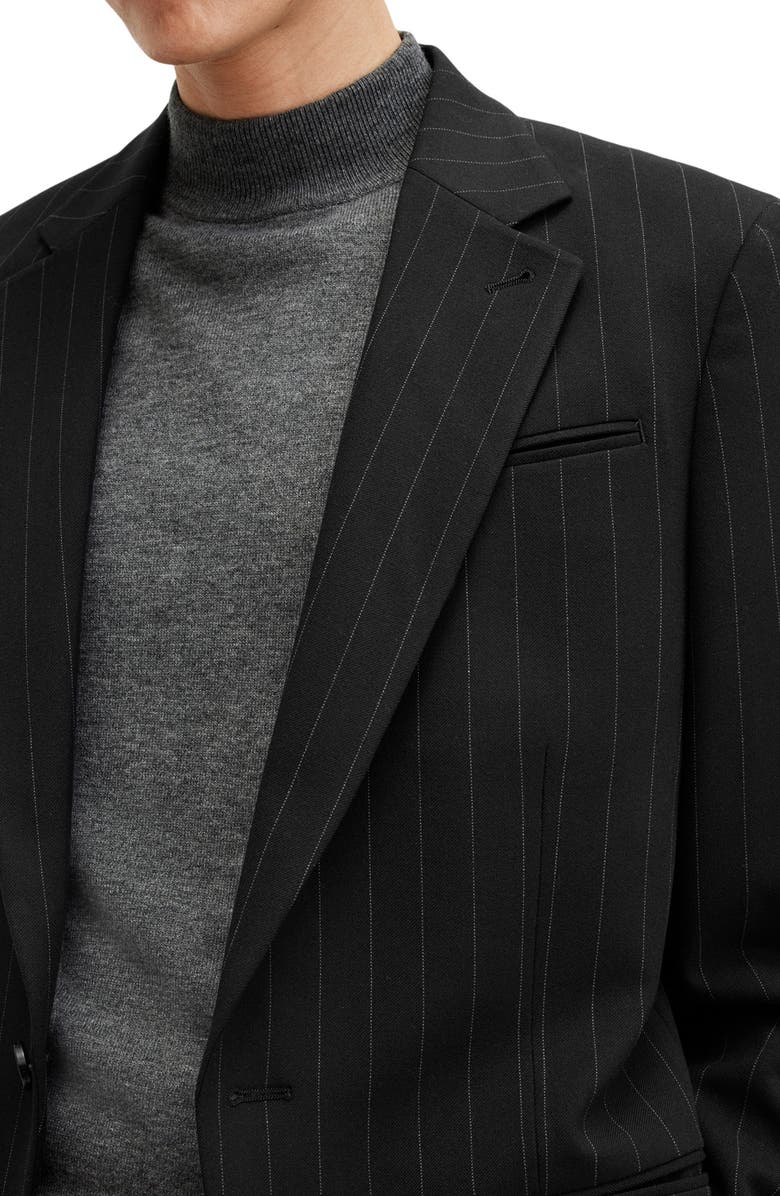 AllSaints Heddon Pinstripe Blazer, Alternate, color, Black