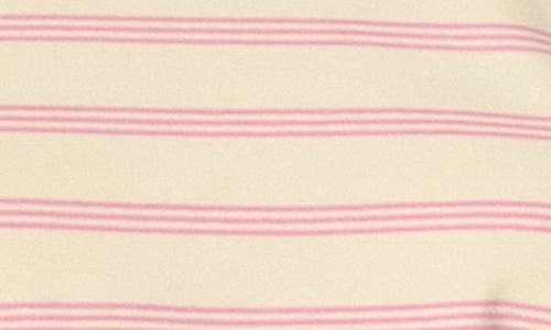 English Factory Stripe Puff Sleeve Top In Cream/pink