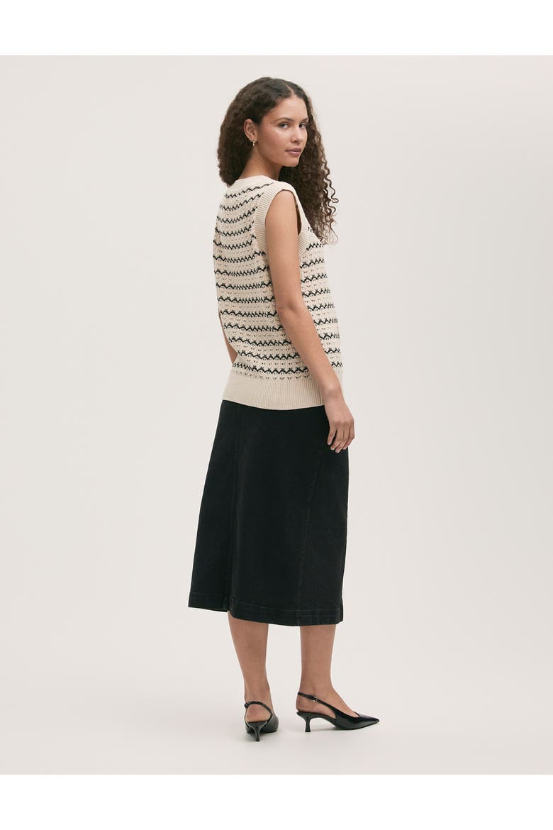 Dion Striped Knitted Sleeveless Top, Alternate, color, Ivory