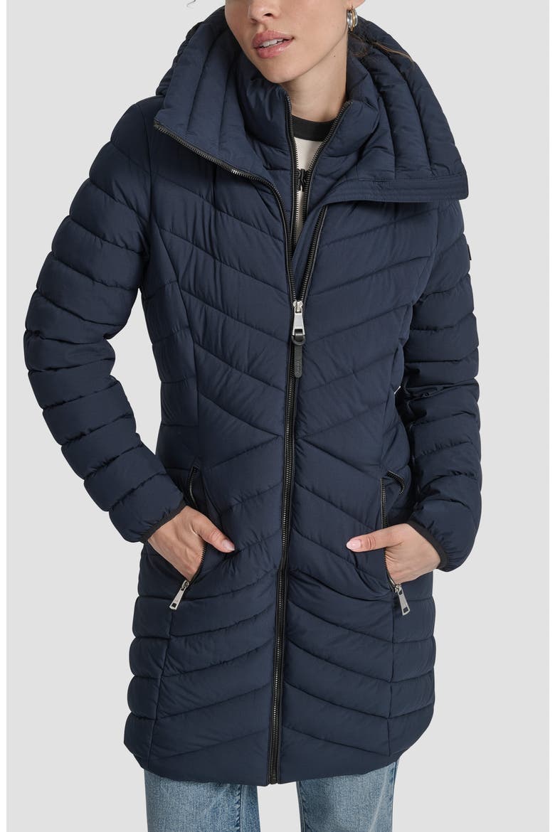 Stretch Packable Coat, Alternate, color, DARK NAVY