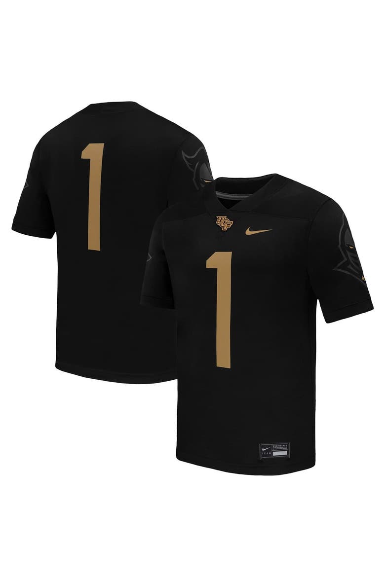 Men's Nike #1 Black UCF Knights Alternate Game Football Jersey, Main, color, Black