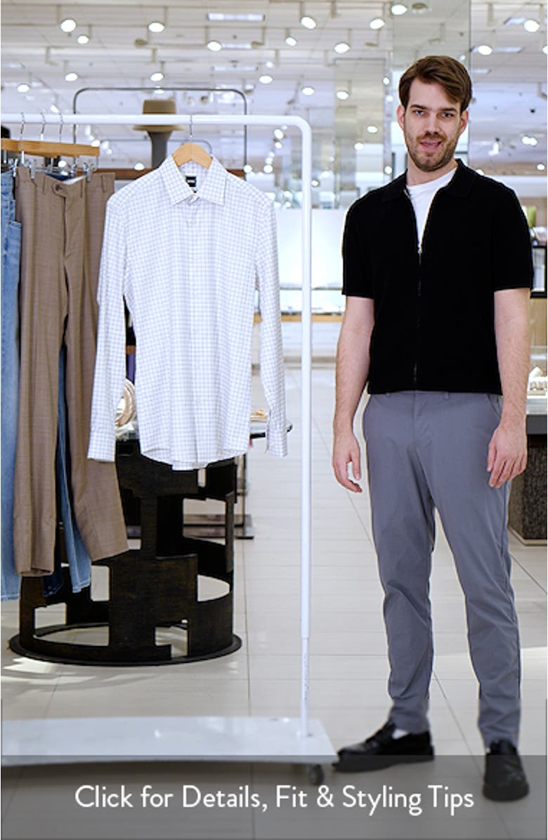 Hank Kent Slim Fit Check Stretch Cotton Dress Shirt, sales video thumbnail