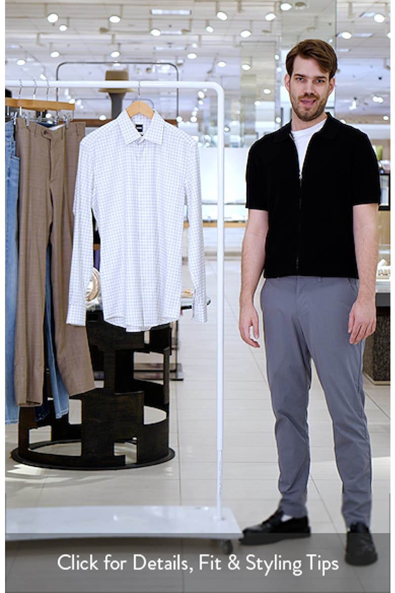 Hank Kent Slim Fit Check Stretch Cotton Dress Shirt video