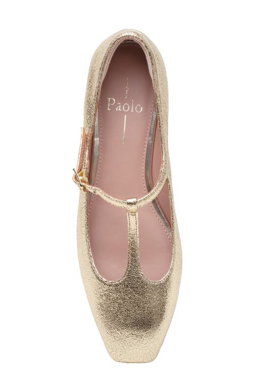 Linea Paolo Marcel T-strap Pump In Gold