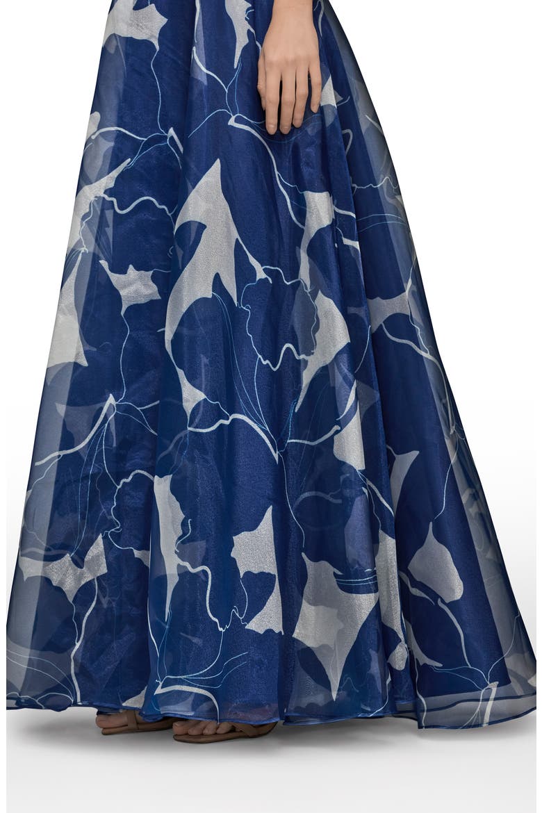 Floral Strapless Gown, Alternate, color, SAPPHIRE