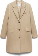 MANGO Straight Fit Cotton Coat