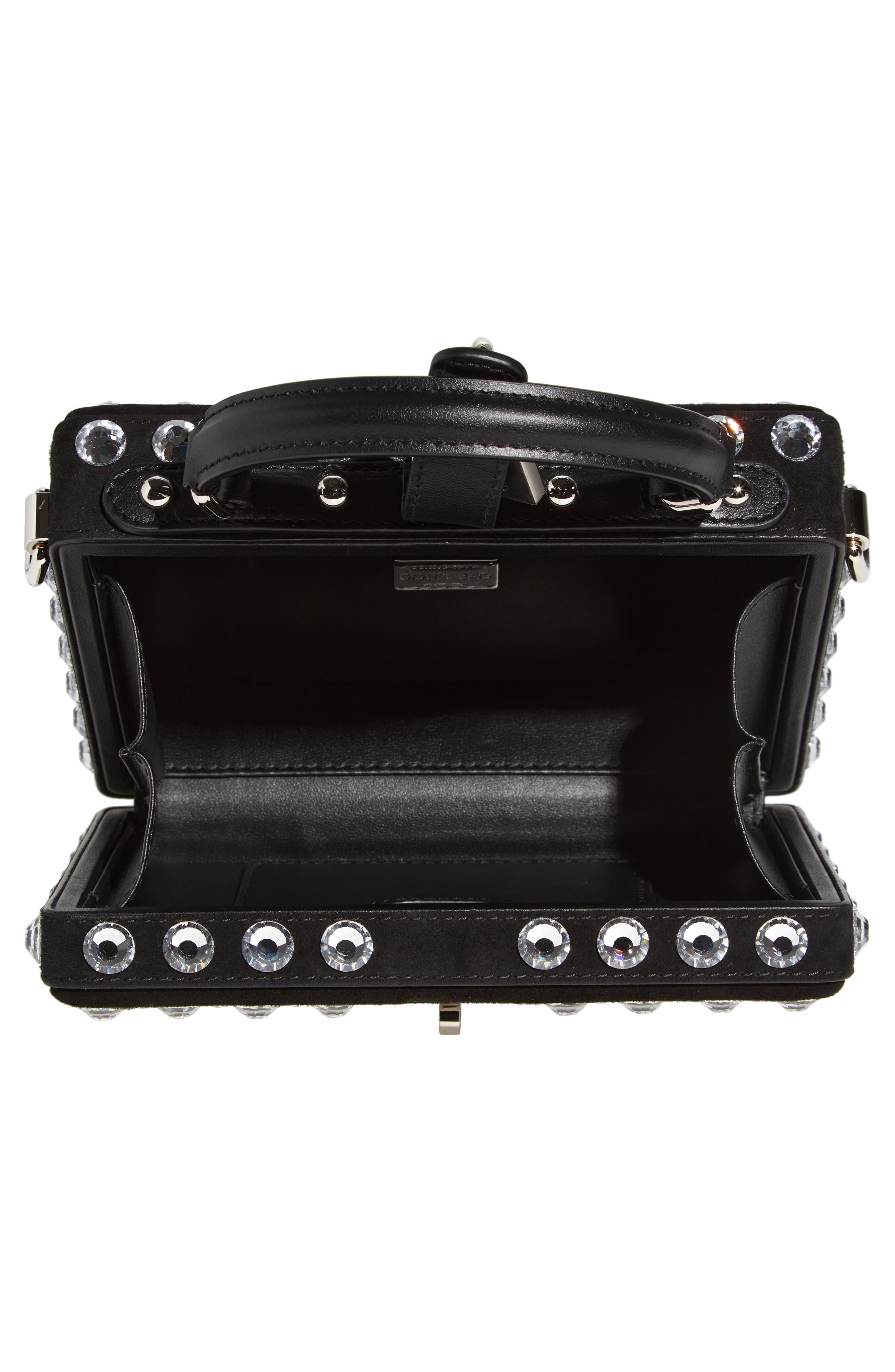 Dolce&Gabbana Crystal Embellished Box Bag, Alternate, color, Black