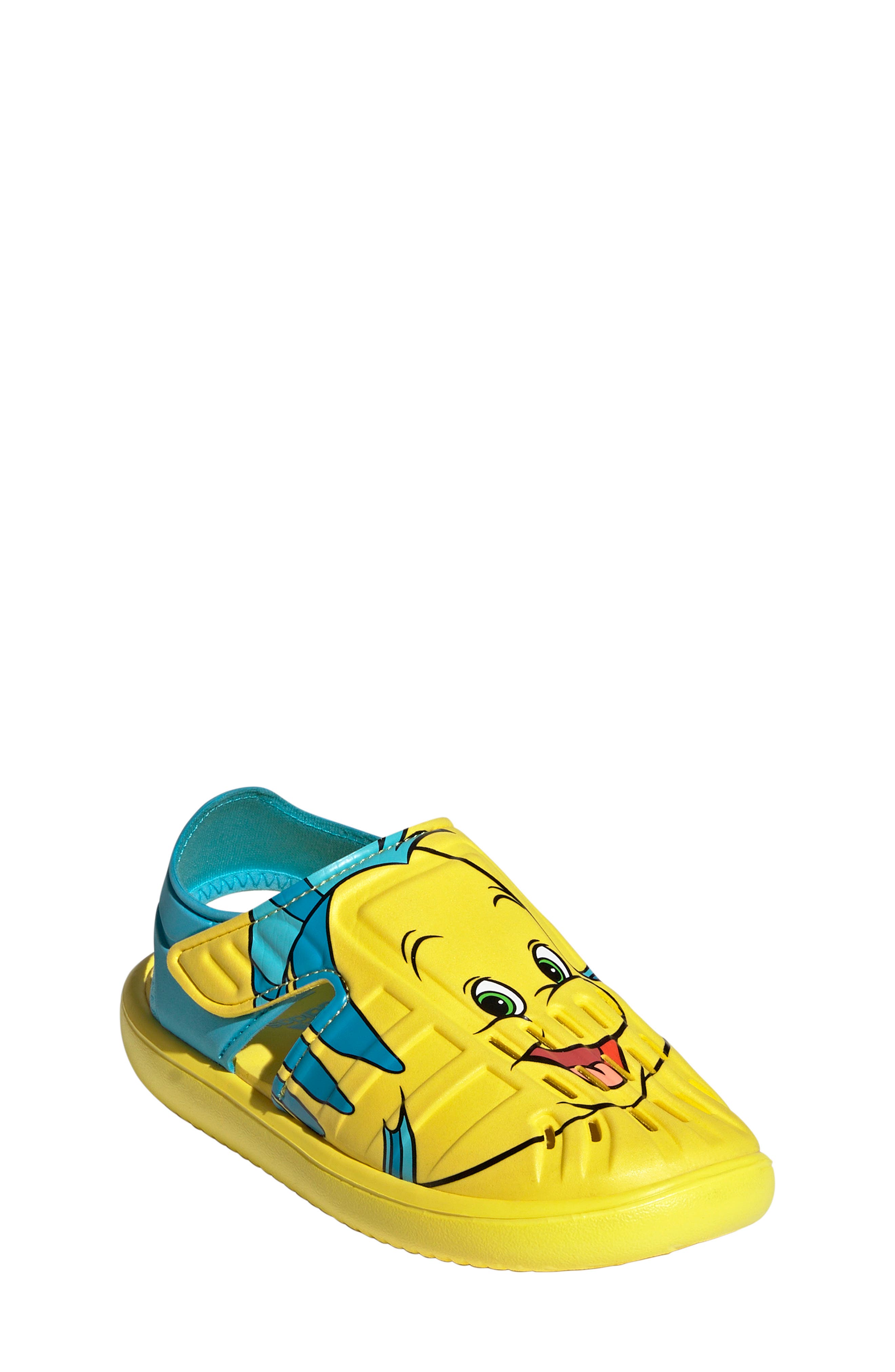 adidas x Disney<sup>®</sup> Kids' The Little Mermaid Flounder Water Sandal, Main, color, 