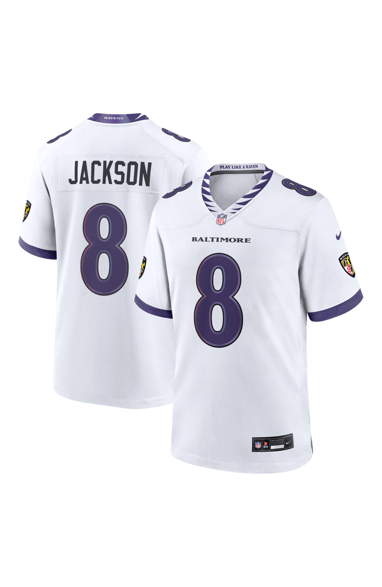 Nike Men's Nike Lamar Jackson White Baltimore Ravens Game Jersey, Main, color, White