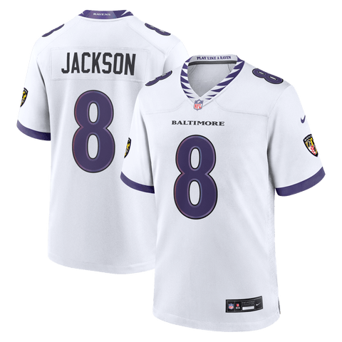 Men's Nike Lamar Jackson White Baltimore Ravens Game Jersey