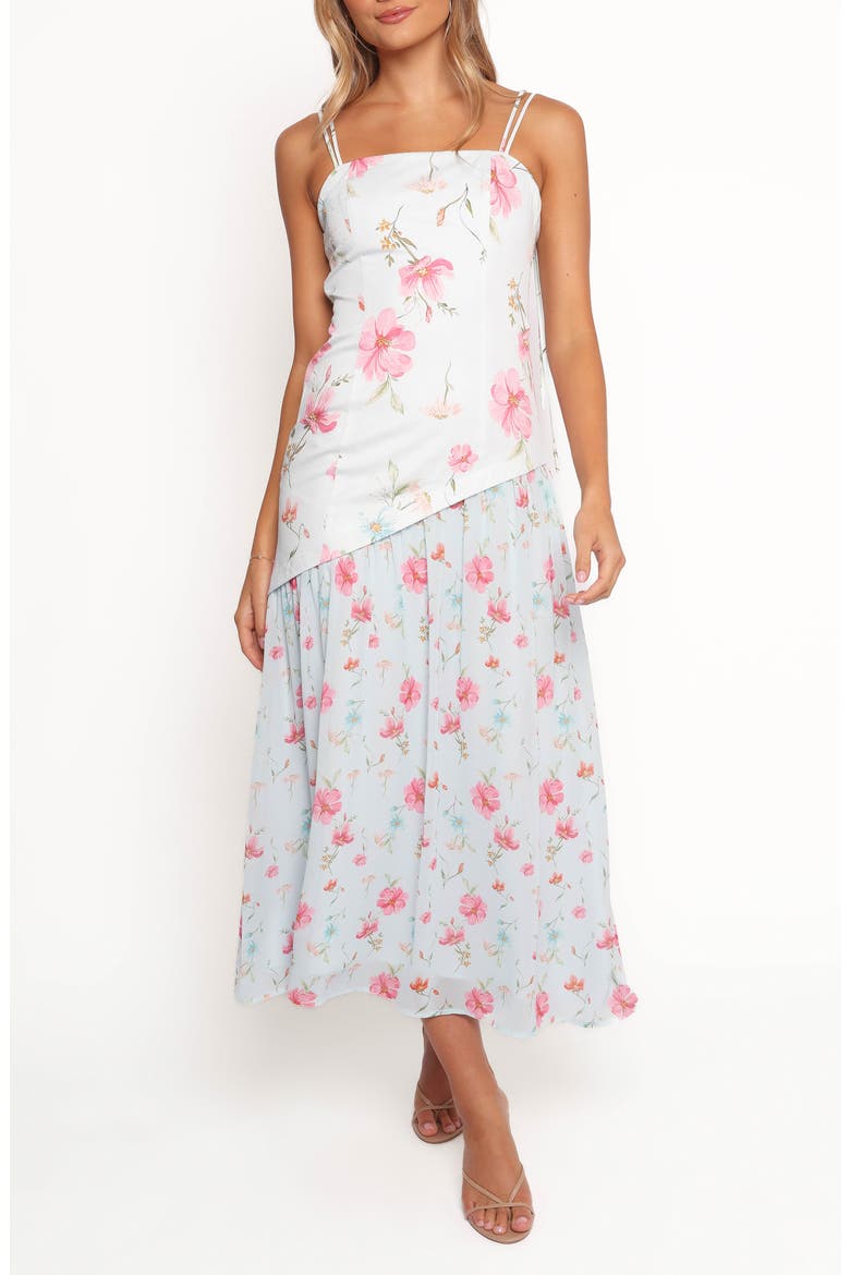 Renata Floral Strappy Maxi Dress, Main, color, BLUE FLORAL