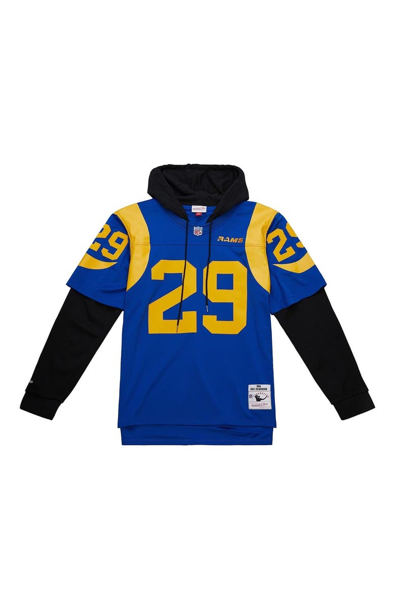 Mitchell & Ness Men's Mitchell & Ness Eric Dickerson Royal Los Angeles Rams Player Name & Number Hoodie Legacy Jersey, Main, color,