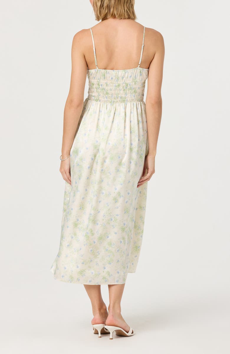 ASTR the Label Smocked Maxi Dress, Alternate, color, Cream Blue Floral
