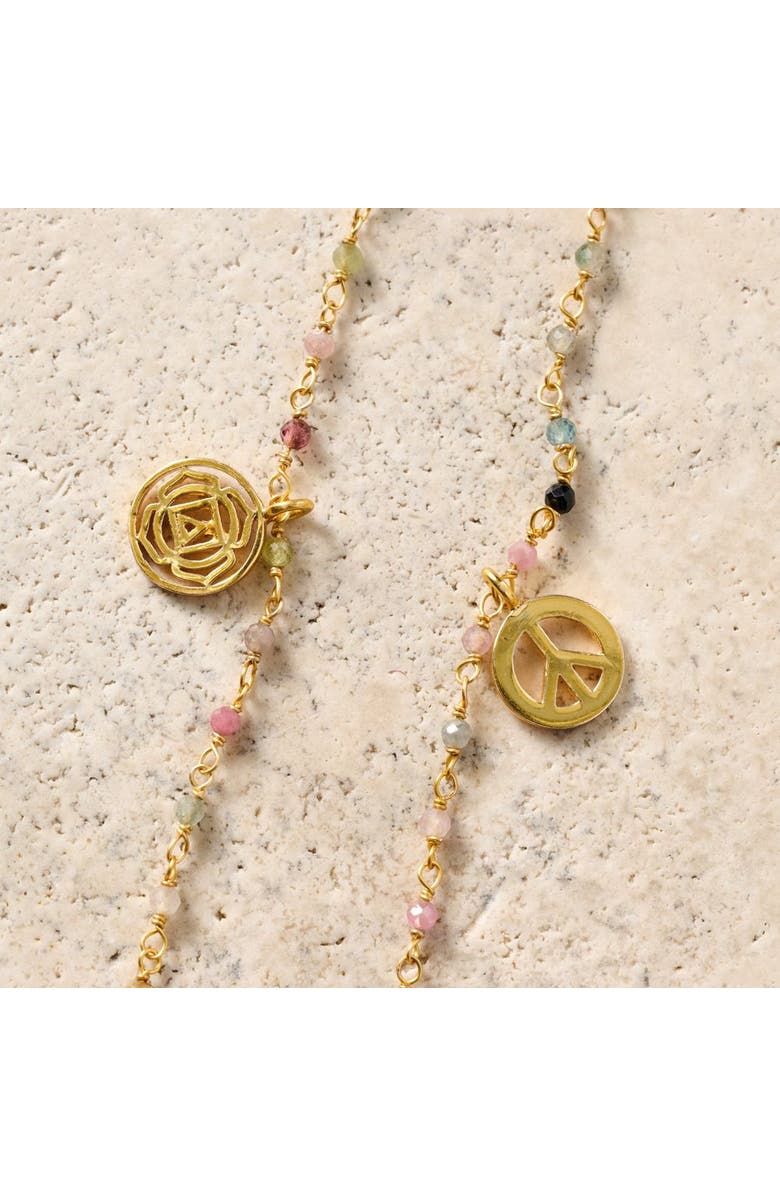 Ten Thousand Villages Good Fortune Charm Necklace, Alternate, color, Multi Color