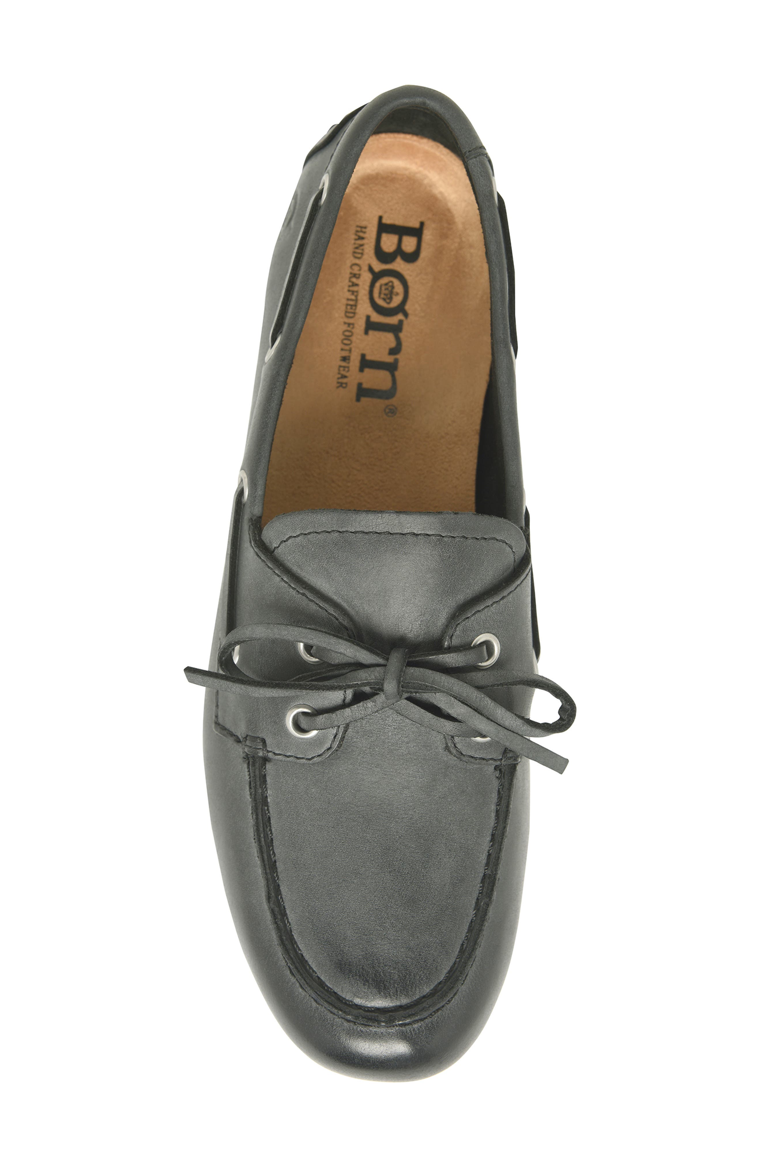 Børn Faye Boat Shoe, Alternate, color, Black Leather