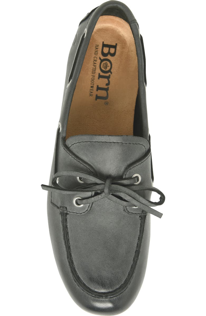 Børn Faye Boat Shoe, Alternate, color, Black Leather